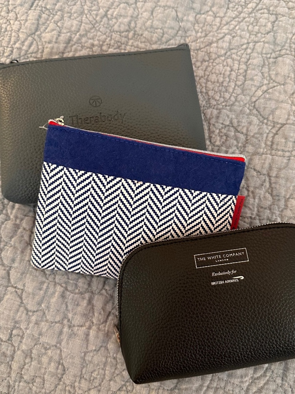 Lot of 3 Partial Airline Amenity Kits - British Airways + United - Business / PE